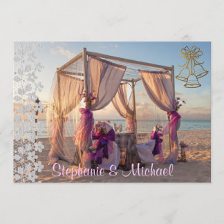 Bröllop Cabana på Beach Wedding bjudande Inbjudningar