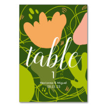 Bröllop Cactus Blommigt Shapes Sittplatta Bordsnum