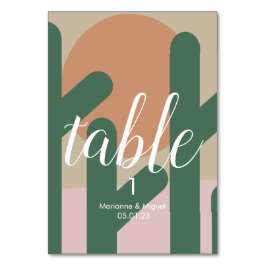 Bröllop Cactus Sol Seating Bordsnummer