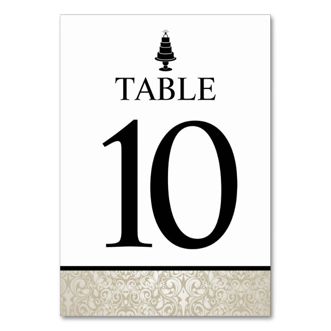 Bröllop Cake Bordsnummer (Framsidan)