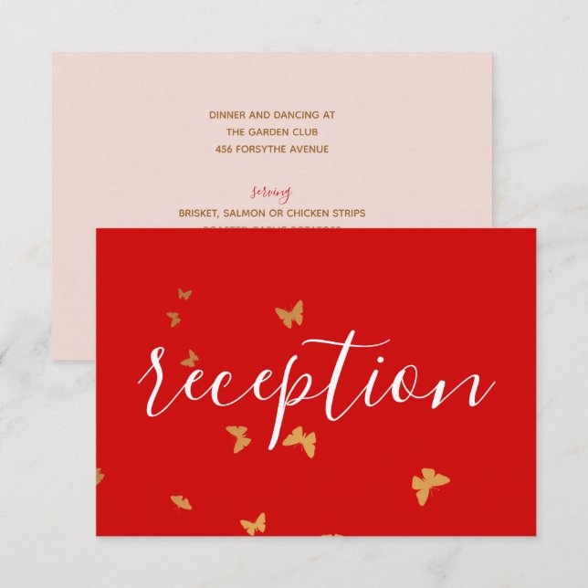 Bröllop Cake Butterflies OSA Kort (Fram/baksida)