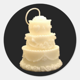 Bröllop Cake Candle Seal Runt Klistermärke