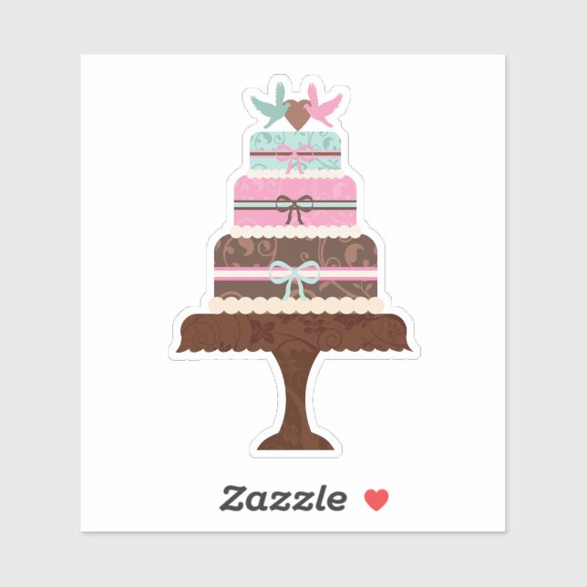 Bröllop Cake Contour Sticker Klistermärken (Ark)