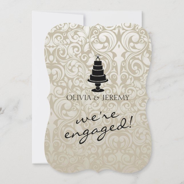 Bröllop Cake Förlovning Meddelande (Baksida)