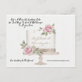 Bröllop Cake Funny ändring av uppskjutet datum Vykort