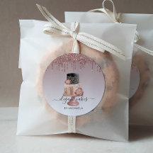 Bröllop Cake Glitter Drift Ro Guld Bakery