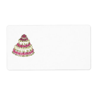 Bröllop Cake Label Fraktsedel
