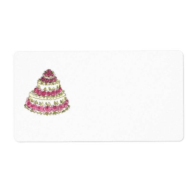 Bröllop Cake Label Fraktsedel (Framsidan)