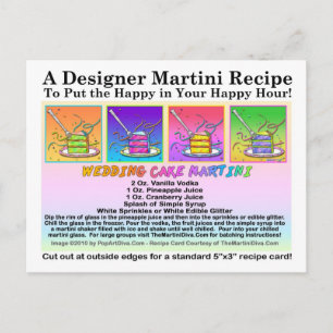 Bröllop Cake Martini Recept Card-vykort Vykort