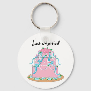 Bröllop Cake Ny gifta Nyckelring