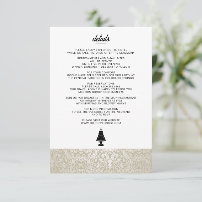 Bröllop Cake Tilläggskort (Stående Fram)