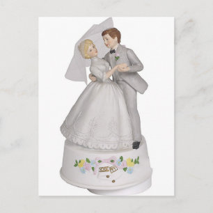 Bröllop Cake Topper Figurine Vykort
