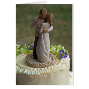 Bröllop Cake Topper Hälsningskort