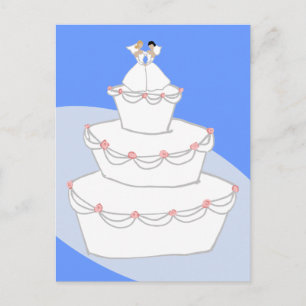Bröllop Cake Two Brides Vykort