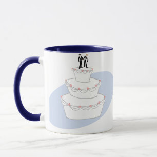 Bröllop Cake Two Grooms Mugg