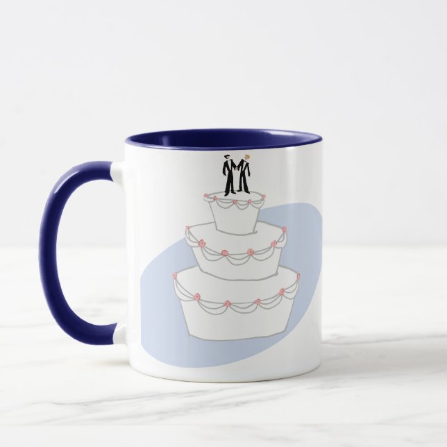 Bröllop Cake Two Grooms Mugg (Vänster)
