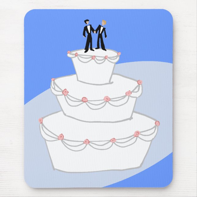 Bröllop Cake Two Grooms Musmatta (Framsidan)