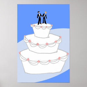 Bröllop Cake Two Grooms Poster