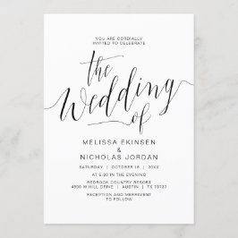 Bröllop Calligrafi, enkel svart Avslappnad Inbjudningar