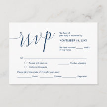 Bröllop Calligrafi, enkelt marint blått skript, OS