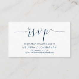 Bröllop Calligrafi, marint blått skript, inre OSA Tilläggskort