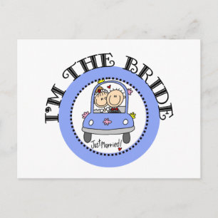Bröllop Car Bride Vykort