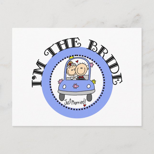 Bröllop Car Bride Vykort (Framsida)