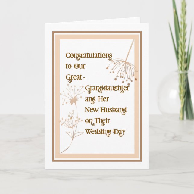 Bröllop Card Underbar mordotter och New Make Kort (Framsida)