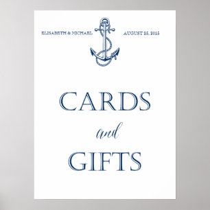 Bröllop, Cards och GIFTS, nautiska stil Poster
