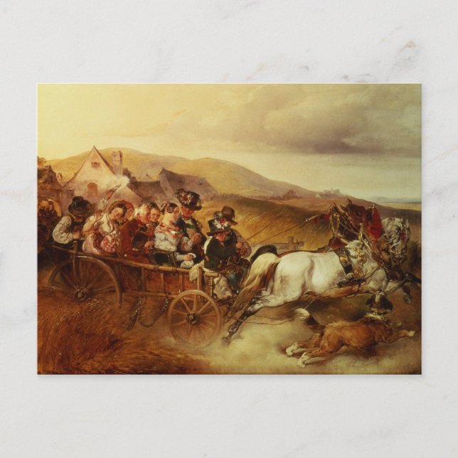 Bröllop Cart Vykort (Framsida)