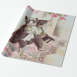 Bröllop Cats Light Blue Presentpapper