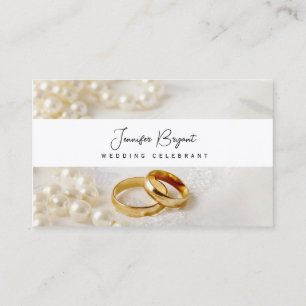 Bröllop Celebrant modern beige Visitkort