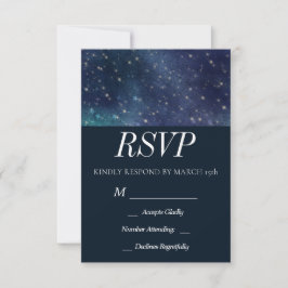 Bröllop Celestial Star Night Navy Romantic OSA Kort