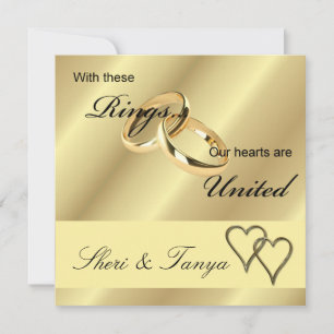 Bröllop Ceremonin Guld Ringar Inbjudningar