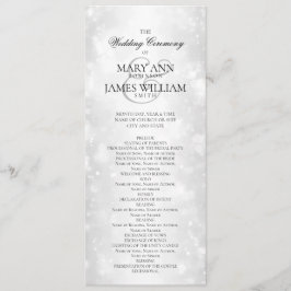 Bröllop Ceremonisprogrammet Silver Shimmer Ljus Program
