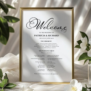 Bröllop Ceremonisprogrammets Elegant Calligraphy Poster