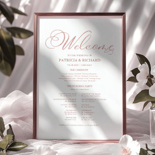 Bröllop Ceremonisprogrammets Elegant Calligraphy Poster