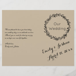 Bröllop Ceremony Anpassningsbar Template - Program