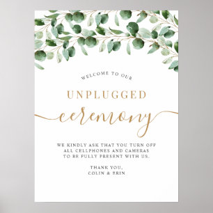 Bröllop Ceremony Eucalyptus Greenery Poster
