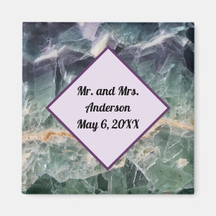 Bröllop Ceremony Favor Fluorite Gem Photo Memento Magnet