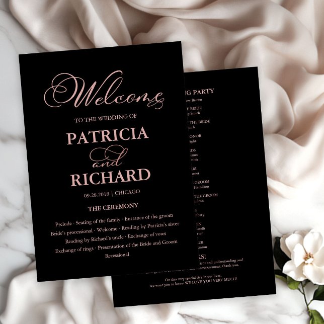 Bröllop Ceremony Order Elegant Program (Skapare uppladdad)