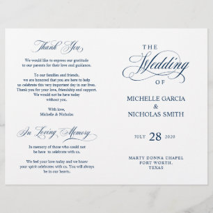 Bröllop Ceremony-program, Classic Elegance Black