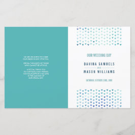 BRÖLLOP CEREMONY PROGRAMMET boho mönster blue