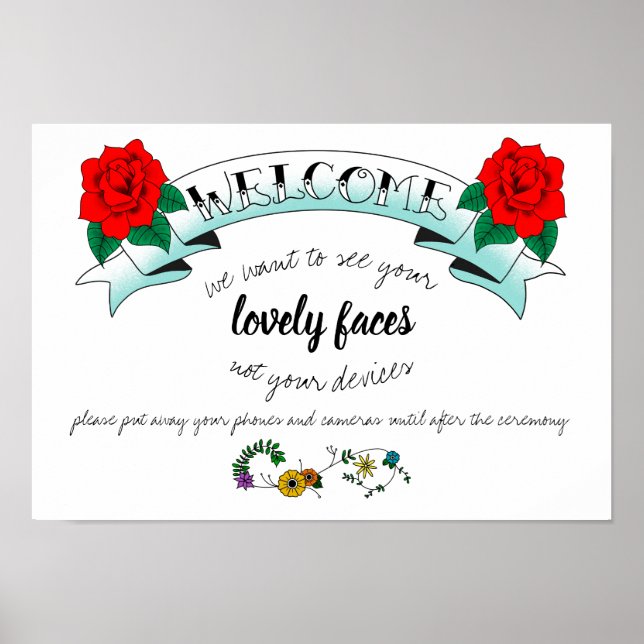 Bröllop Ceremony-signering Tattoo Inspired Poster (Framsidan)