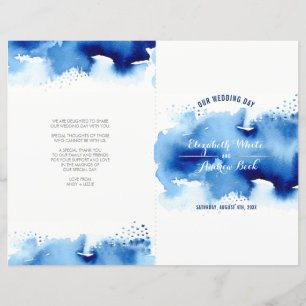 BRÖLLOP CEREMONY snyggt vattencolor coola navy blu
