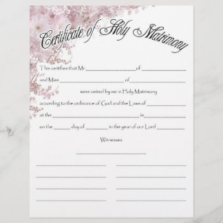 Bröllop-certifikat
