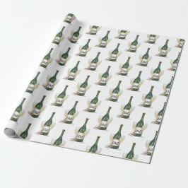 Bröllop Champagne Flaska on White Presentpapper