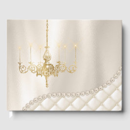 Bröllop Chandelier Lighting Ivory Pearl Guest Bok