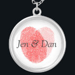Bröllop Charm och groom Fingerprint Silverpläterat Halsband<br><div class="desc">Bride och Groom Fingerprint Bröllop Keepsaki Charm Necklace.</div>