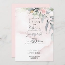 Bröllop | Chic Boho Skogslövverk och Rosor Inbjudningar